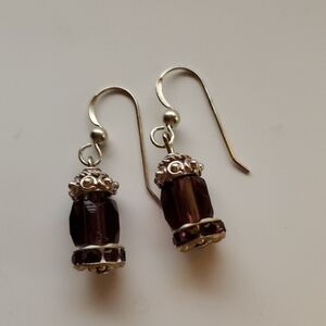 Bohemian Sterling Silver & Purple Earrings